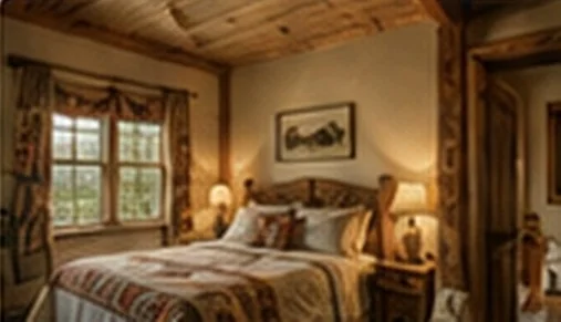 Comfortable bedroom at Shanoule Beaver Island cabin rental